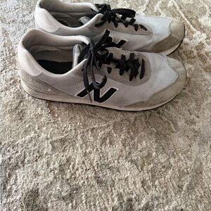 New Balance Gray and Black Mesh Suede Sneakers